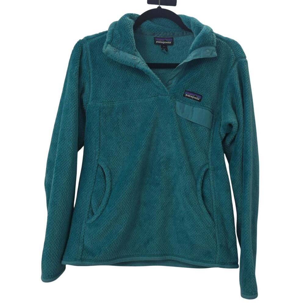 Patagonia Jacket Womens Small Green Polartec Thermal Pro Snap Fleece Pullover